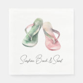 Serviette En Papier Plage de Mint Pink Sunshine Flip Flops (Devant)