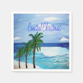 Serviette En Papier Plage de Noël côtier thème de la fête serviettes (Devant)