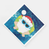 Serviette En Papier Plage de Noël festive Père Noël Holiday (Coin)