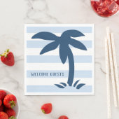 Serviette En Papier Plage de palmiers de style nautique (En situation)
