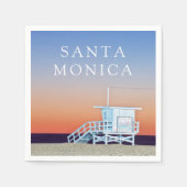 Serviette En Papier Plage de père Noël Monica | Los Angeles, Californi (Devant)