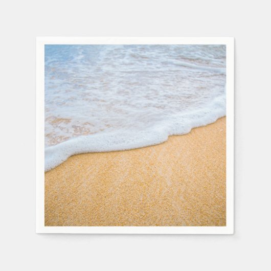 Serviette En Papier Plage de sable avec Surf en mousse Photo (Devant)