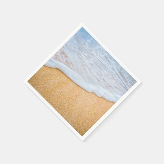 Serviette En Papier Plage de sable avec Surf en mousse Photo (Coin)