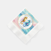 Serviette En Papier Plage de sable blanc rose, bleu et or (Coin)