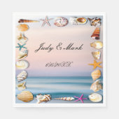 Serviette En Papier Plage De Sable Tropical Et Coquillages Papier (Devant)