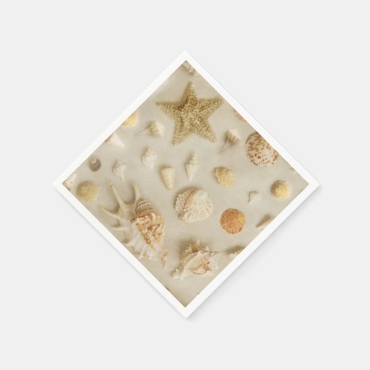 Serviette En Papier Plage de Starfish et Seashells (Coin)