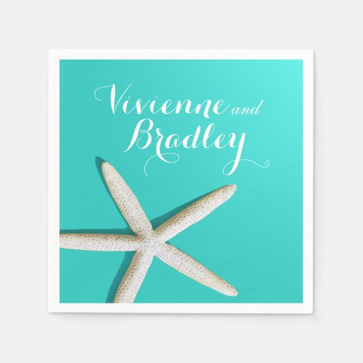 Serviette En Papier Plage de Starfish Fingers | sarcelle (Devant)