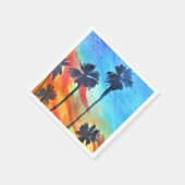 Serviette En Papier Plage de Sunset Palm Tree art surf (Coin)