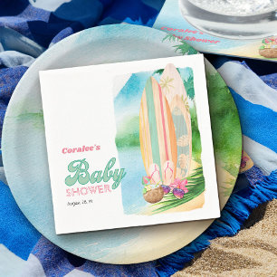 Serviette En Papier Plage de surf tropicale Baby Shower d'été