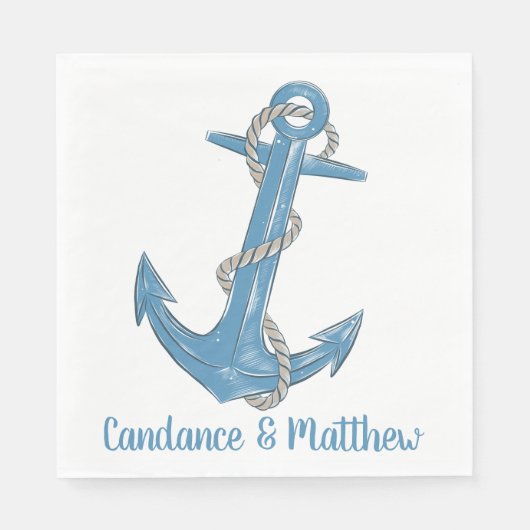 Serviette En Papier Plage de voile Océan Bleu Mariage nautique serviet (Devant)