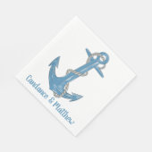 Serviette En Papier Plage de voile Océan Bleu Mariage nautique serviet (Coin)