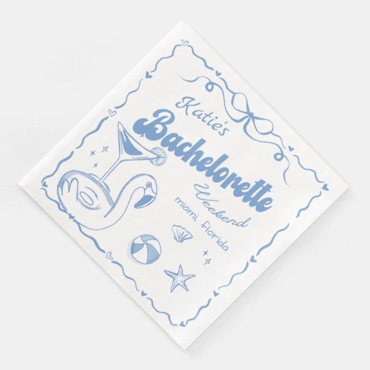 Serviette En Papier Plage Dernier Toast Bachelorette Partie Napkins (Coin)