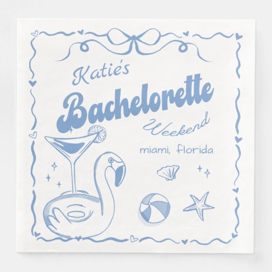 Serviette En Papier Plage Dernier Toast Bachelorette Partie Napkins (Devant)