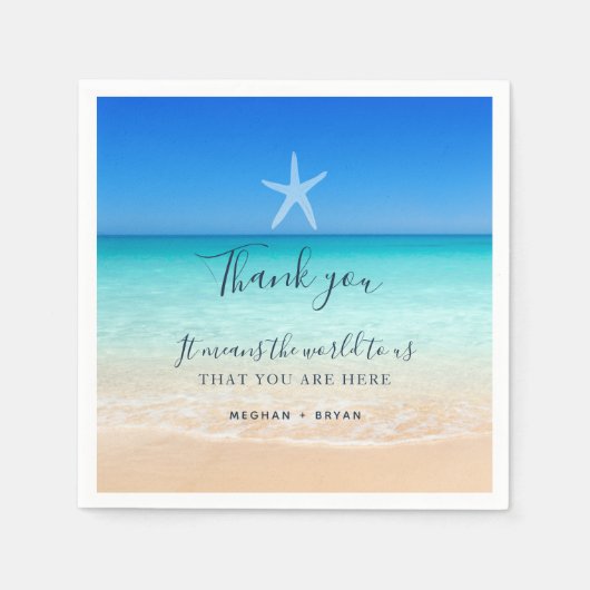 Serviette En Papier Plage Destination Starfish Mariage Napkins (Devant)