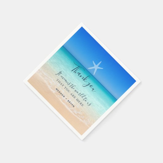 Serviette En Papier Plage Destination Starfish Mariage Napkins (Coin)