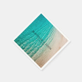 Serviette En Papier Plage d'été de l'océan Côtier Destination Mariage (Coin)