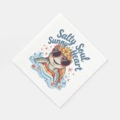 Serviette En Papier Plage d'été de Tortue Florale (Coin)