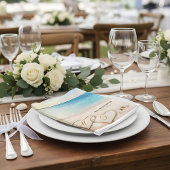 Serviette En Papier Plage d'été tropicale Plage de coeur Côte mariage