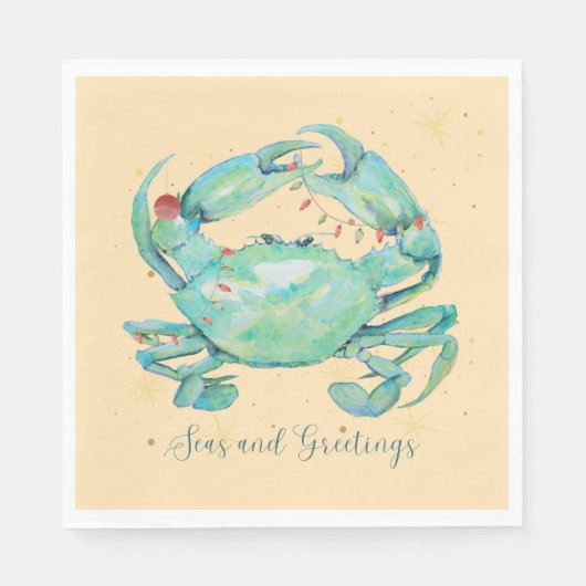 Serviette En Papier Plage du Crabe de Noël (Devant)