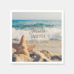 Serviette En Papier Plage étoile de mer Océan Sable entre orteils Mari