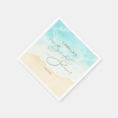 Serviette En Papier Plage Fête des mariées océanique estivale (Coin)