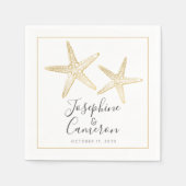 Serviette En Papier Plage Gold Starfish (Devant)