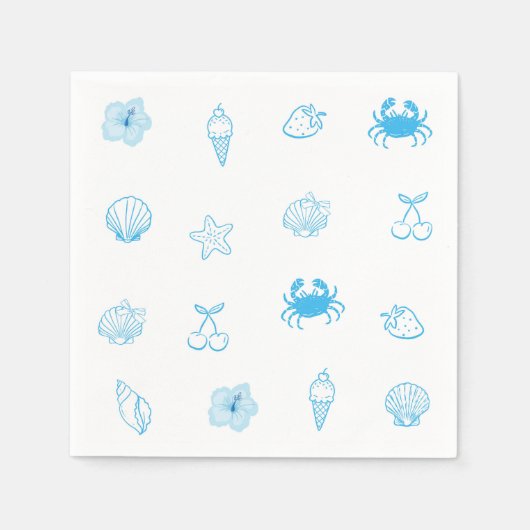 Serviette En Papier Plage grecque minimaliste (Devant)
