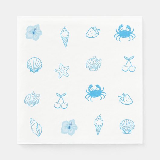 Serviette En Papier Plage grecque minimaliste (Devant)