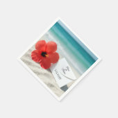 Serviette En Papier Plage Hibiscus Fleur Avec Enveloppe Mariage (Coin)