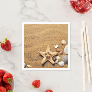 Serviette En Papier Plage Holiday Seashells