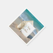 Serviette En Papier Plage Invitation Dans Le Sable Avec Starfish (Coin)
