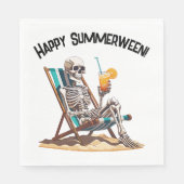 Serviette En Papier Plage Lounge Squelette Halloween (Devant)