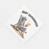 Serviette En Papier Plage Lounge Squelette Halloween (Coin)