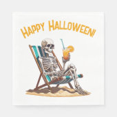 Serviette En Papier Plage Lounge Squelette Halloween (Devant)
