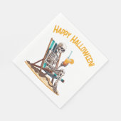 Serviette En Papier Plage Lounge Squelette Halloween (Coin)