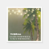 Serviette En Papier Plage Lumières Palm Tree Mariage Tropical Napkins (Devant)