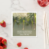 Serviette En Papier Plage Lumières Palm Tree Mariage Tropical Napkins (En situation)