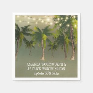 Serviette En Papier Plage Lumières Palm Tree Mariage Tropical Napkins