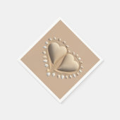 Serviette En Papier Plage Mariage Coeurs de sable- (Coin)