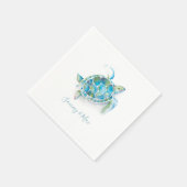Serviette En Papier Plage Mariage serviettes Tortue de mer (Coin)