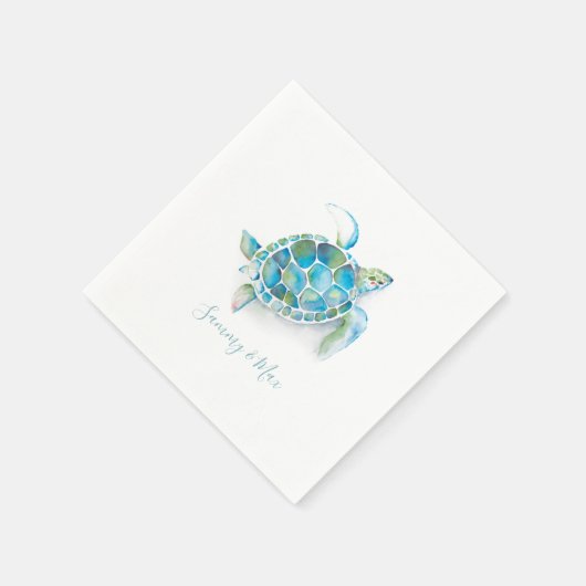 Serviette En Papier Plage Mariage serviettes Tortue de mer (Coin)