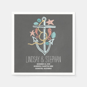 Serviette En Papier Plage moderne et romantique Papier de mariage serv