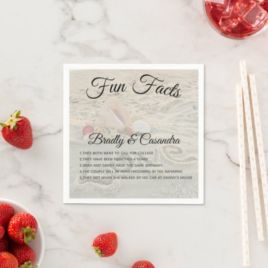 Serviette En Papier Plage moderne tropicale Mariage Fun Fact Naples (En situation)