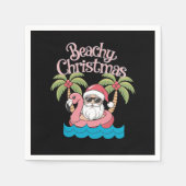 Serviette En Papier Plage Noël Tropical Vacances Père Noël Beach (Devant)