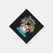 Serviette En Papier Plage Noël Tropical Vacances Père Noël Beach (Coin)
