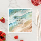 Serviette En Papier Plage Océan (En situation)