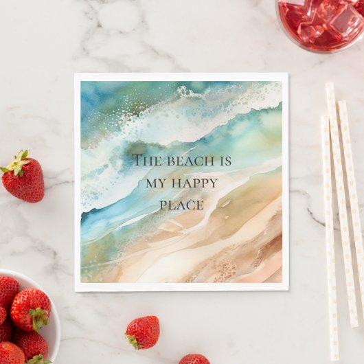 Serviette En Papier Plage Océan (En situation)