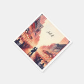 Serviette En Papier Plage Océan Été Fête de Mariage La Nouvelle-Orléan (Coin)