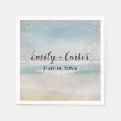 Serviette En Papier Plage Ocean mariage Avec Net (Devant)