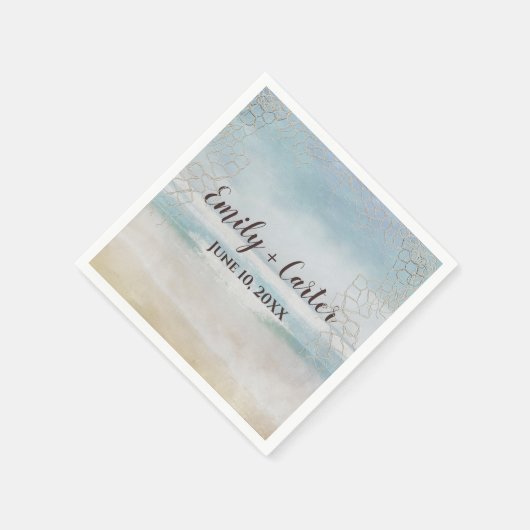 Serviette En Papier Plage Ocean mariage Avec Net (Coin)